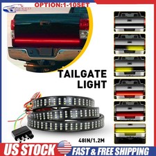 48" 3-Row LED Truck Tailgate Light Bar Strip Reverse Brake Signal Tail Lamp Red
