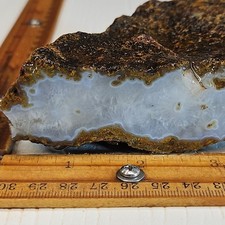 Agua Nueva agate rough. Beautiful light blue banded agate, with drusy 1LB 1.6oz.