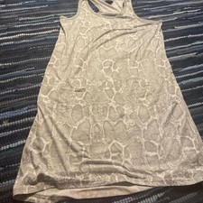 Tahari Grey and White Scale Print Tank Dress Medium