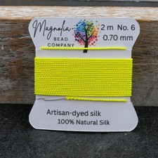 Retro Fluorescent Yellow Griffin Silk Cord Hand-Dyed Thread for Knotting, Jewe