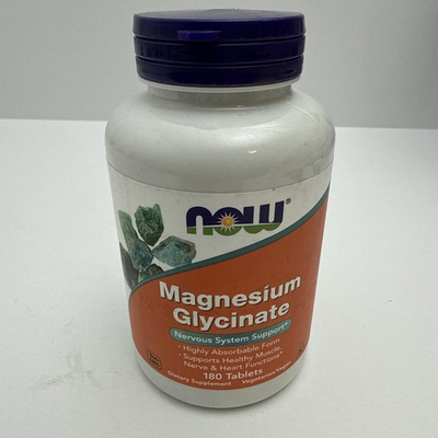 #ad Now Foods Magnesium Glycinate 100mg 180 Tablets BB 03 2030 $19.90