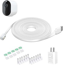 DIANMU 20FT Magnetic Charging Cable with Charger for Arlo Pro 20 FT, White