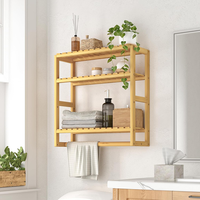 Bamworld Badezimmer Regal, Bambus Regal, 3-Etagiges Verstellbares Badregal ÜBer