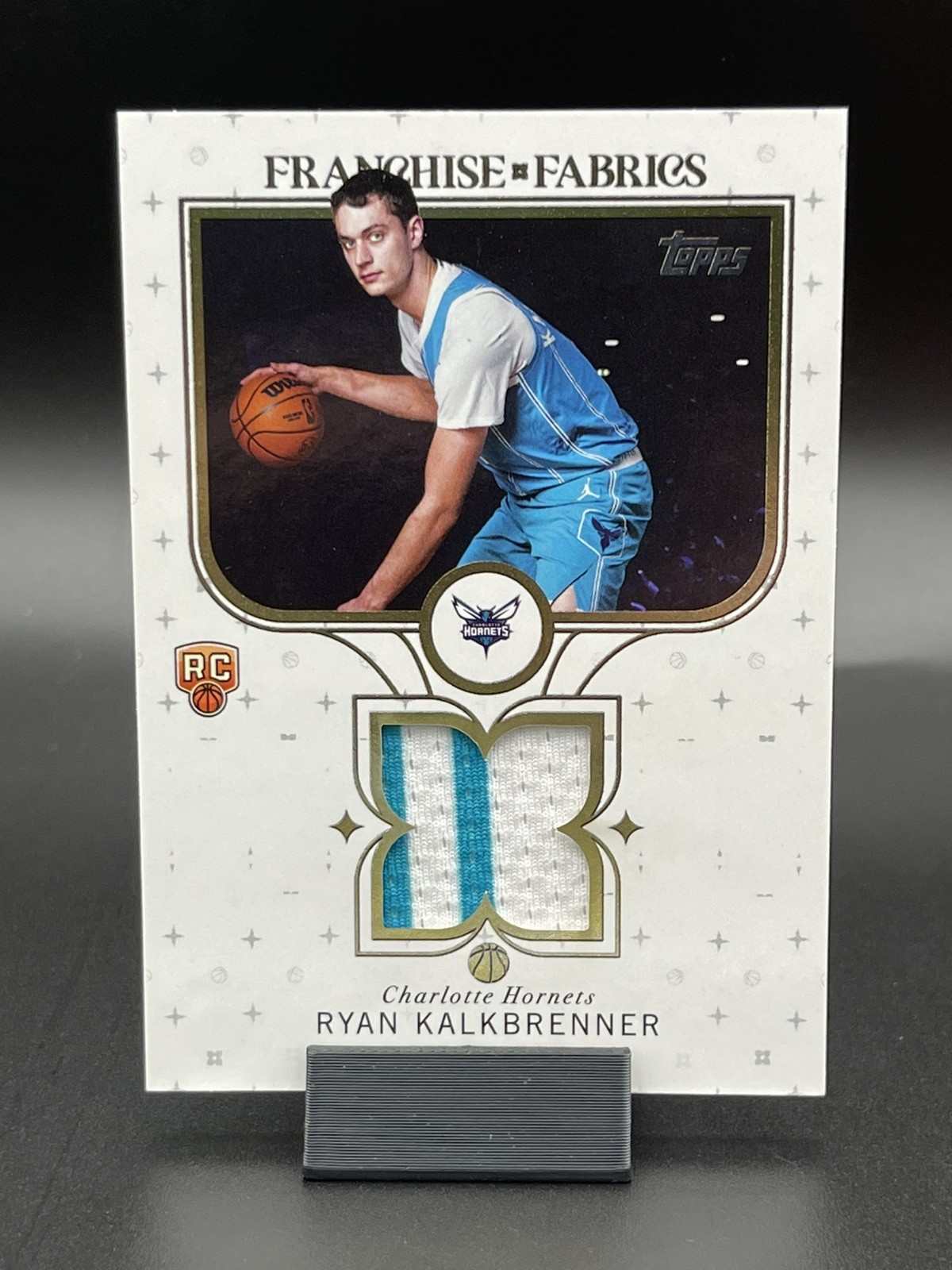 2025 Topps Ryan Kalkbrenner Rookie Franchise Fabrics 2 Color Patch #FF-RK