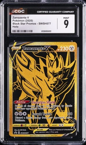 2020 POKEMON BLACK STAR PROMOS HOLO #SWSH077 ZAMAZENTA V CGC 9