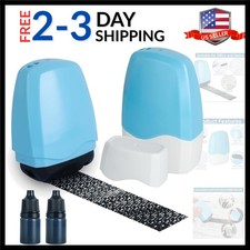 Identity Theft Protection Roller Stamp, Blue,