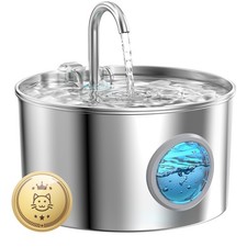 Cat Water Fountain Stainless Steel 74oz/2.2L Cat Fountain for Drinking Pet W...