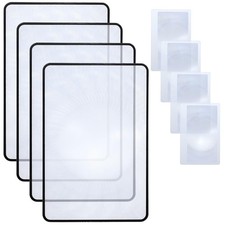 8Pcs Full Page Magnifying Sheet 2Sizes 3X White Transparent black Edge