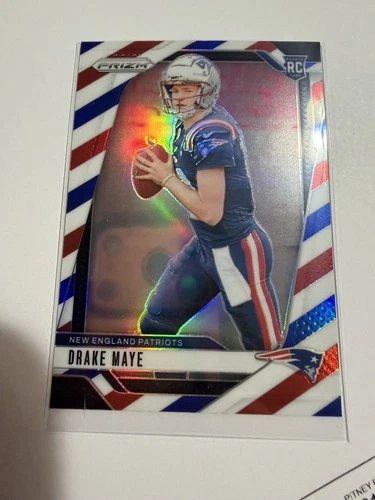 2024 Panini Prizm - Rookies Drake Maye #329 Red White & Blue Prizm (RC)