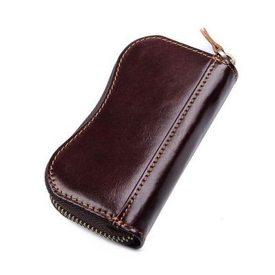 Retro Genuine Leather Wallet Purse Bag Case Holder Key ring Pouch Bag Safe Bag H
