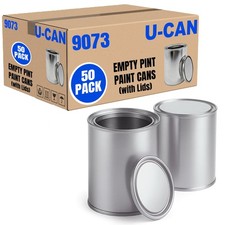 Lauco Empty Paint Cans With Lids 16 Oz Pint Metal Paint Cans 50 Pack Lauco Empty Paint Cans With Lids 16 Oz Pint Metal Paint Cans 50 Pack