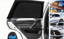 Car Window Shades 2 Pack -Side Window Sun Shades, UV 27.2" x 39.8" Black