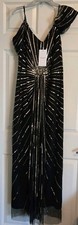 NWT, Babeyond Formal/Semi Formal Black Gown/Dress w Gold Sequins & Beads, Sz 12