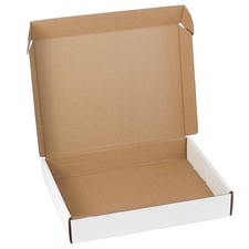 25 Pack 12"X9"X2" Inch Small Shipping Boxes White Corrugated Cardboard Box for S
