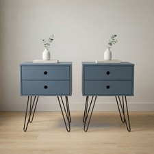 Pair of Telford 2-Drawer Bedside Cabinets, Painted Premium Nightstands, Set of 2