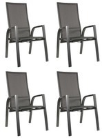 Gartenstuhl Lounge Stuhl 4Er Set Bern Move Dining Alu Verstellbar Stapelstuhl