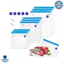 21 Pcs Reusable Vacuum Sealer Bags, 3 Size BPA Free Sous Vide Bags, with Seal...