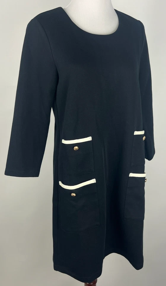 *全新带标签* TUCKERNUCK 3/4sl 'Francoise Mod 迷你连衣裙' - S,黑色白色 — 第 3/4 张图片