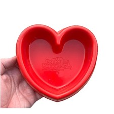 VTG Tonka Pound Puppies Heart Red Feeding Dish Food Water Bowl Plastic