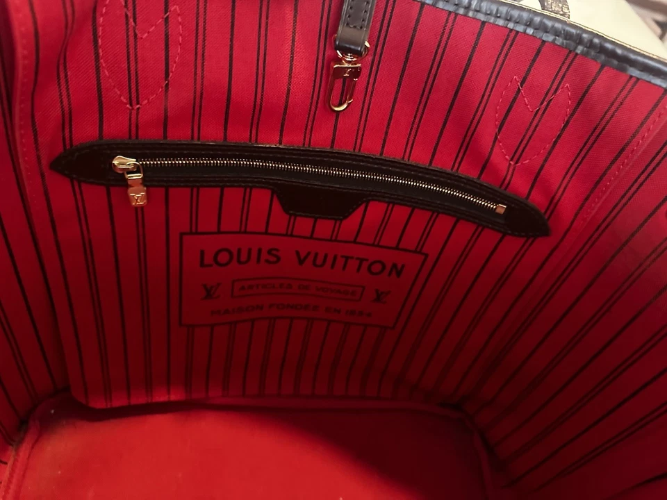 Authentic Louis Vuitton Neverfull Damier Ebene MM Tote Bag - Image 4 of 4