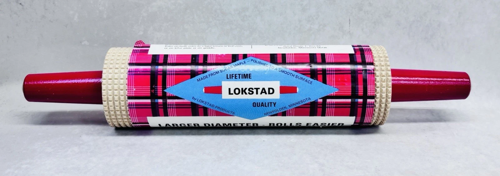 Lokstad Sugar Maple Die Cut Rolling Pin 16 Inch Scandinavian Lefse Pattern New