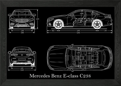 Mercedes Benz E Klasse C238 Gerahmtes Wandbild Poster Leinwanddruck Bild