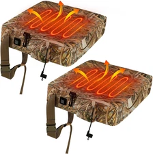 2 Pack Heated Hunting Seat Cushion Warm Waterproof Reed Camouflage Portable Pad 