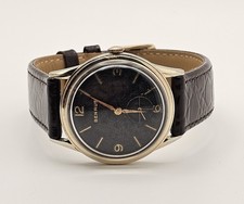 Vintage Benrus Black Dial Gold Tone ~ New Band ~ Sweet 