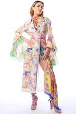ARATTA MIAMI FLORAL colorful bell sleeves DUSTER dress coverup boho artistic oS