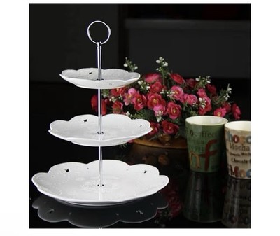 3 Tier Cake Stand Fittings Heavy Duty Silver