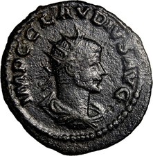 Claudius II Gothicus Antoninianus Cyzicus Virtus SPQR RIC 254 EF Roman Coin