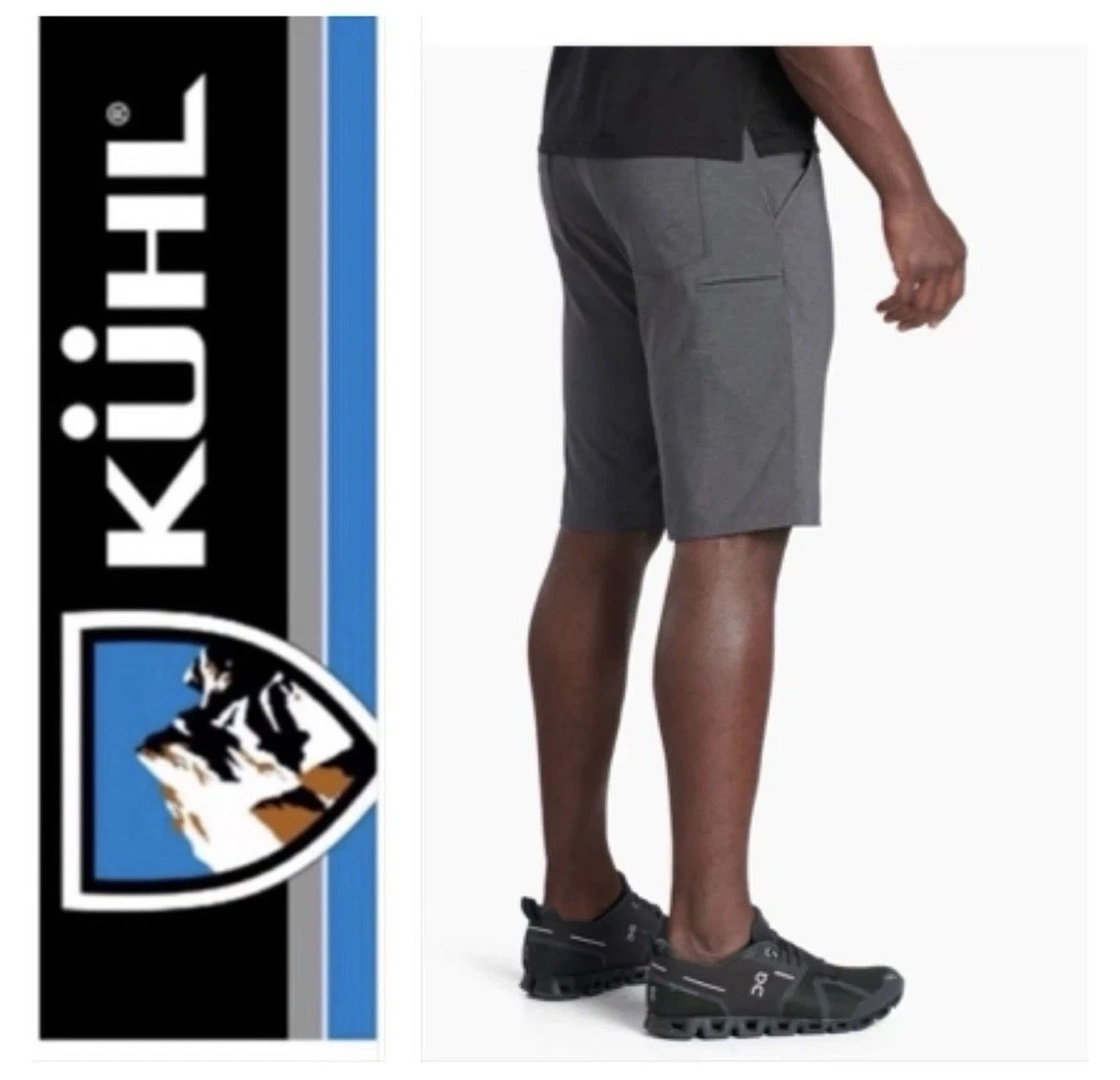 KUHL SHIFT AMPHIBIA™ SHORTS Size 30 Quick Dry UPF 50 Carbon Gray Stretch