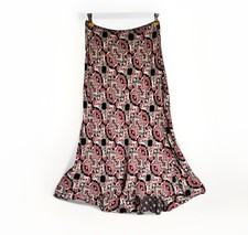 VINTAGE Y2K Midi Rayon Skirt Flounce Hem Fairycore Whimsy Fairy Grunge Skirt