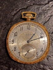 12s Elgin Pocket Watch In Elgin Giant 14k Guaranteed Gold Filled 25yr Case Ticks