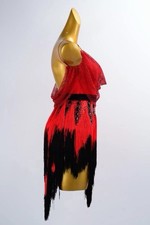 Women's Red Tassel Dancewear Performance Dress Dance Costume Made In USA