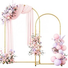 Metal Arch Backdrop Stand Set of 2 6FT  7.2FT , Gold Wedding Arch 7.2FT, 6FT