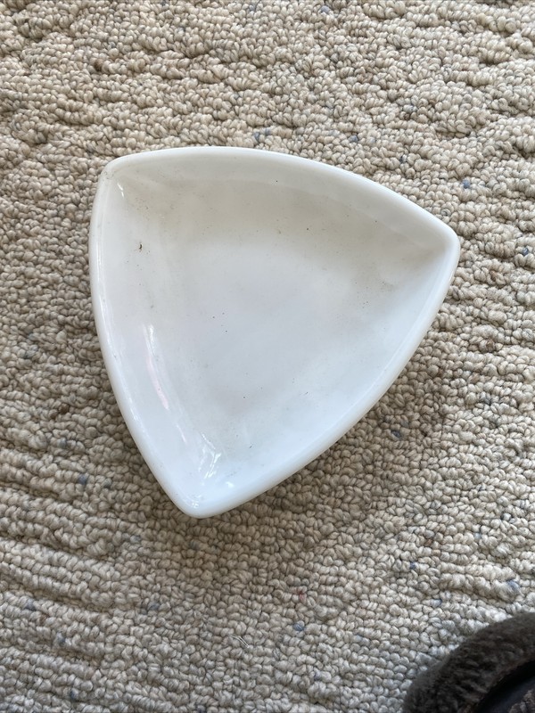 Vintage Westmoreland Starburst Buzz Star Milk Glass Triangular Trinket Dish