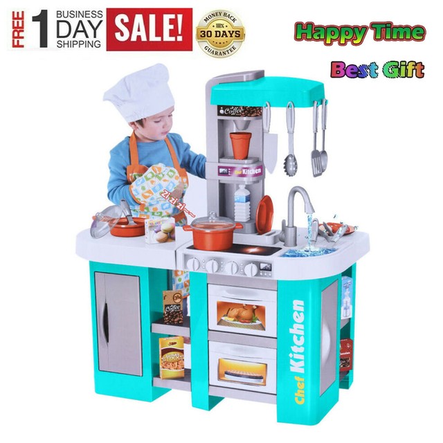 Child Kids Wood Kitchen Playset Toy Cooking Pretend Play Set