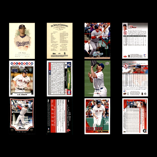 J.D. Drew Lot 98 Diff Baseball Cards 1999-2010 Cardinals/Braves/Dodgers/Red Sox - Picture 18 of 19