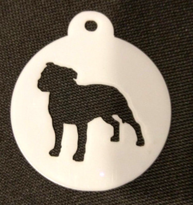 Staffordshire Bullterrier Hund Cupcake Plätzchen Keks Kaffee Schablone 2 Größen 