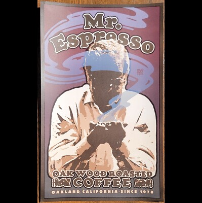 Mr. Espresso David Lance Goines 2004 Poster Lithograph #203 Original Scarce