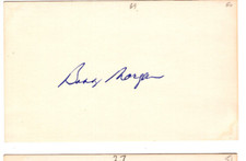 Bobby Morgan Signed Index Card / Autographed MLB Baseball Brooklyn Dodgers