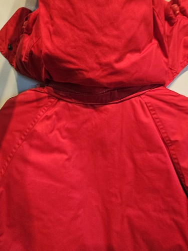 Vintage Eddie Bauer rote lange gefütterte Damenjacke Gänsedaunen Small Petite mit Kapuze - Bild 11 von 11