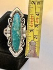 Vintage Navajo Turquoise Sterling Silver Ring 9.6gr Sz.6.5 Signed — photo 5