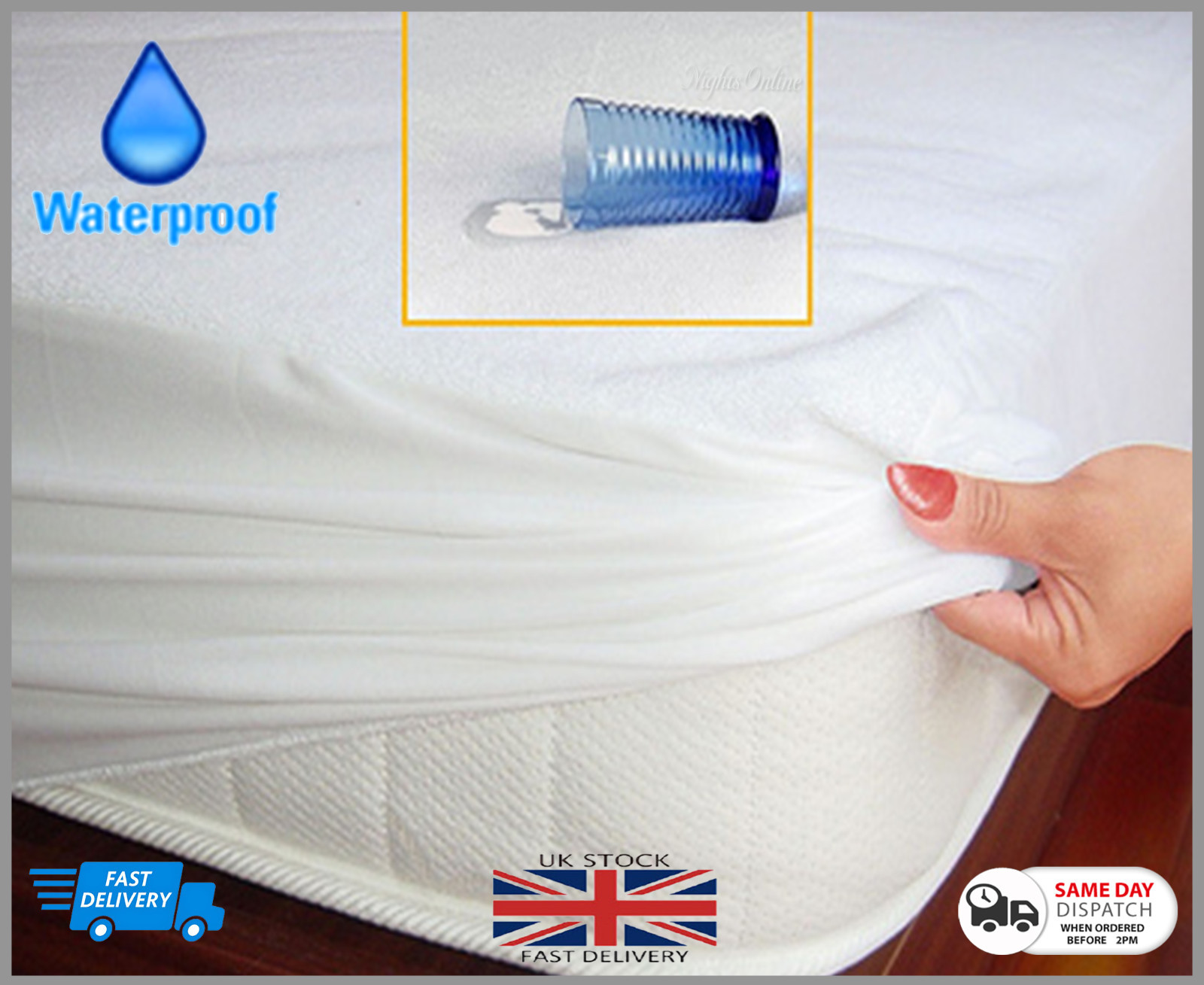 Waterproof Mattress Protector VINYL Cover Fitted Sheet Bed Cover