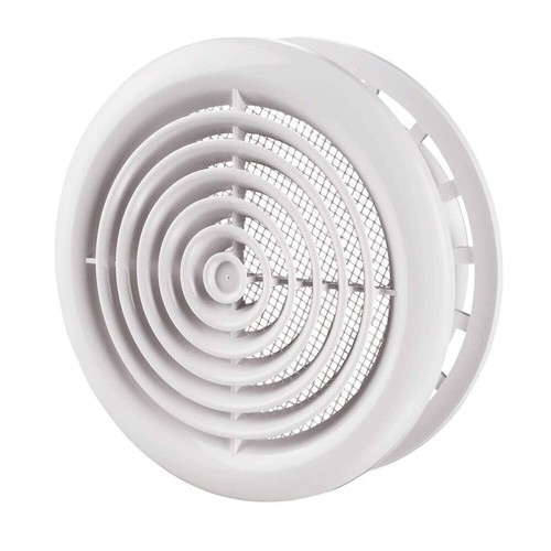 Internal chrome ventilation grille round 4" 100mm duct for extractor