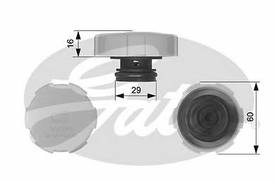 GATES RADIATOR CAP for SAAB 9-3 Estate 1.8 i 2005-2015 - Picture 2 of 8