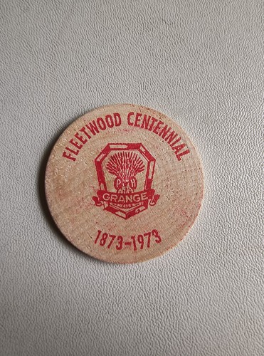 FLEETWOOD Pennsylvania  ~  Centennial 1873-1973 ~ Wooden Nickel