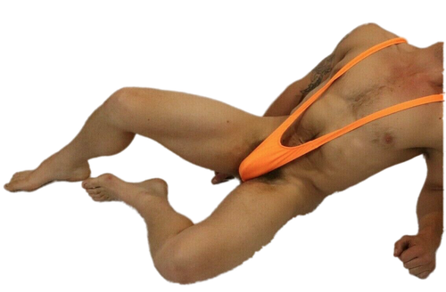 Mankini Borat Orange Thong Bodysuit Swimsuit Lingerie Underwear Sexy - Picture 2 of 8