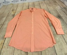 Tommy Hilfiger TLC Lifetime Collar Orange White Plaid Dress Shirt 16 32-33 Large
